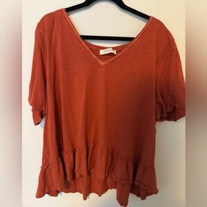 Burnt Orange 3x Arula V Neck